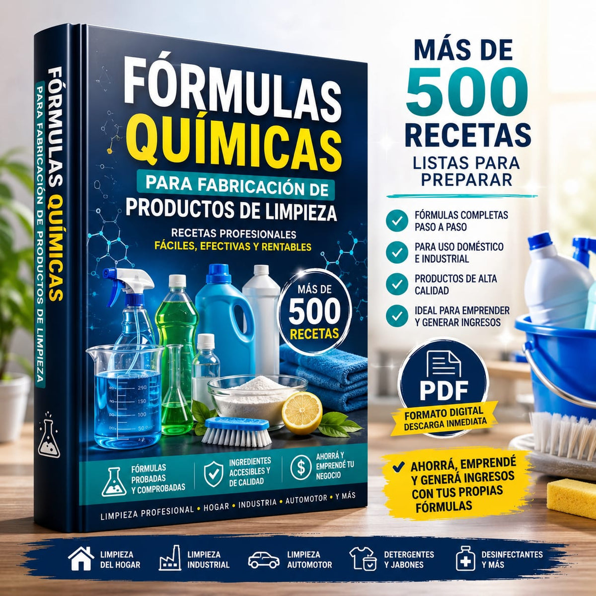 Formulas para fabricar productos de limpieza